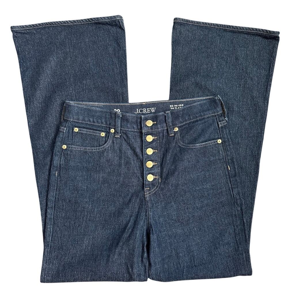 J. Crew Button-Fly High-Rise Wide-Leg Jeans in Dark Indigo - Picture 5 of 8